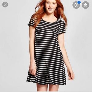 Black & White Striped T-shirt Dress